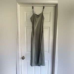 Abercrombie and fitch green satin dress